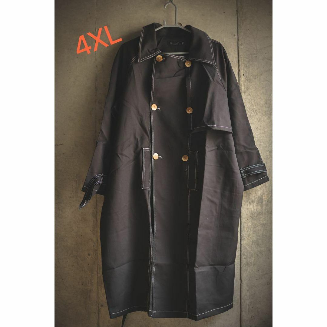 BMD1547 春秋レディース サイズ大きい 4XL ゆったりロングコート 薄手 レディースのジャケット/アウター(ロングコート)の商品写真