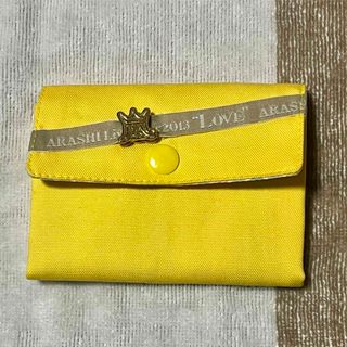 小さい財布　嵐ハンドメイド　嵐リメイク　LOVE  黄色(財布)