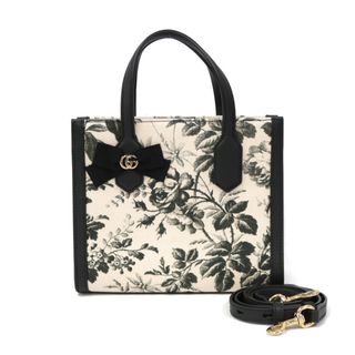 グッチ(Gucci)の【限界値下げ祭28-OF】 グッチ 日本限定 GGリボンハーバリウム ショルダーバッグ グッチ キャンバス ベージュ レディース GUCCI 中古ハンドバッグ(ショルダーバッグ)