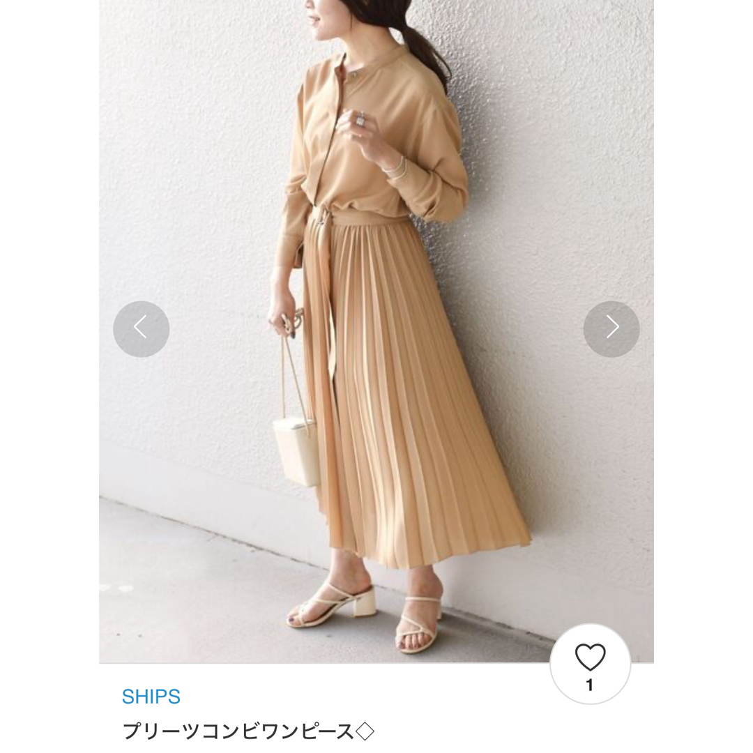 SHIPS(シップス)のSHIPS シップス　プリーツコンビワンピース レディースのワンピース(ロングワンピース/マキシワンピース)の商品写真