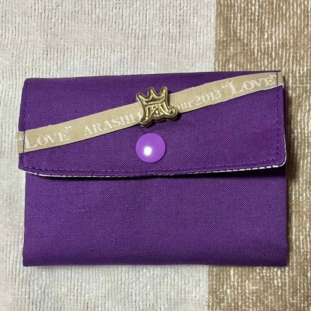 小さい財布　嵐ハンドメイド　嵐リメイク　LOVE  紫 ハンドメイドのファッション小物(財布)の商品写真