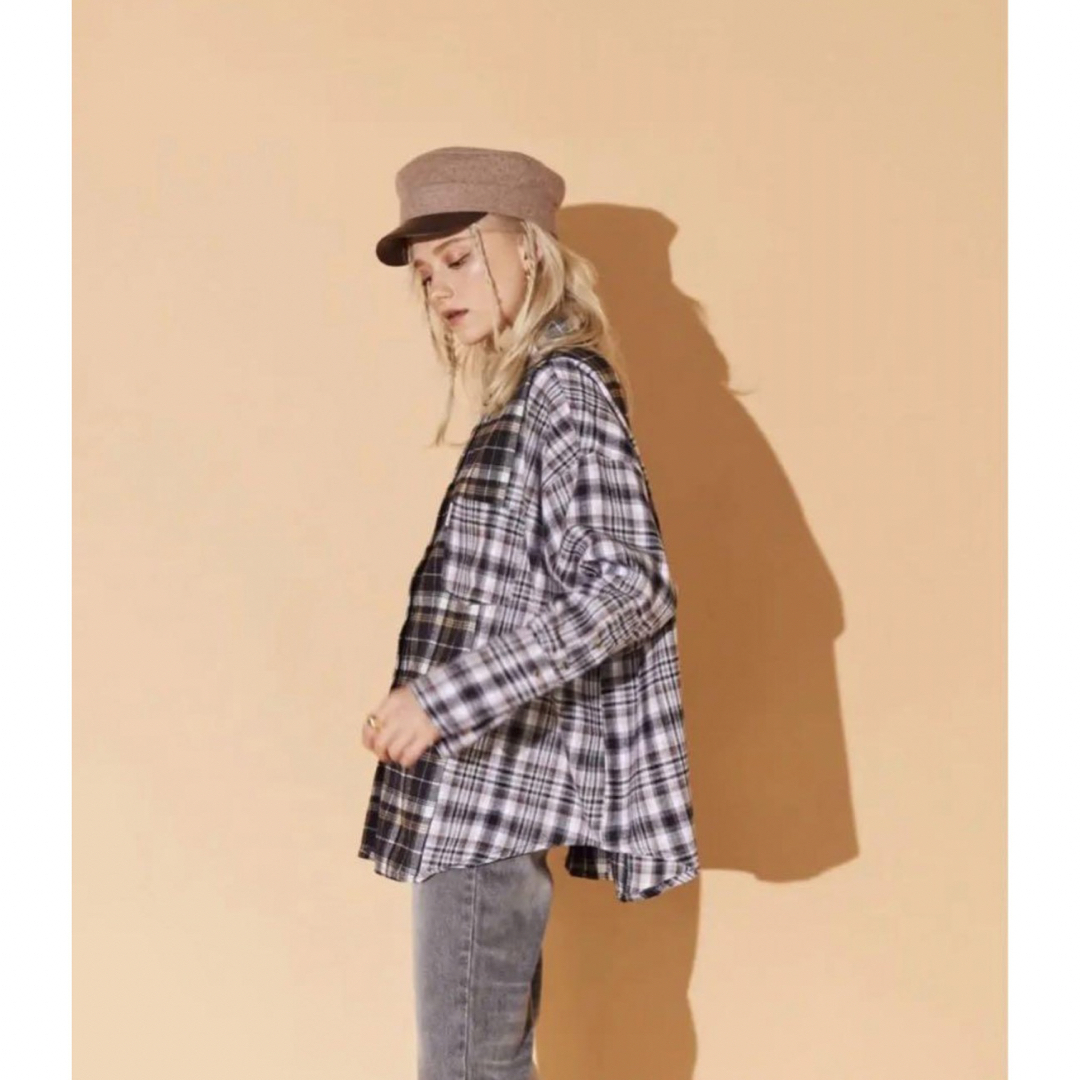 ALEXIA STAM(アリシアスタン)のALEXIASTAM / Plaid Oversized Shirt BLACK レディースのトップス(シャツ/ブラウス(長袖/七分))の商品写真