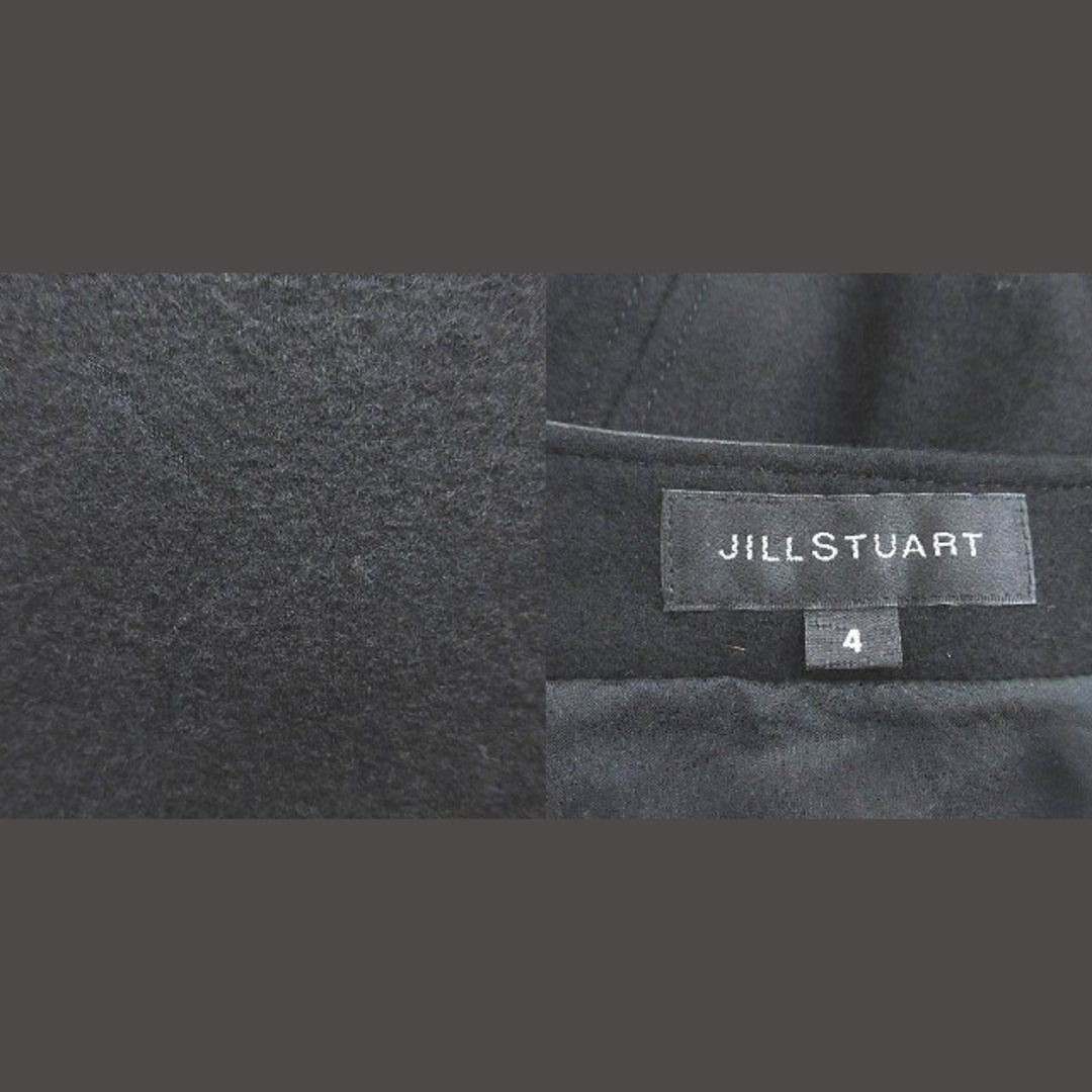 JILLSTUART(ジルスチュアート)のジルスチュアート ニットワンピース ミニ タック 半袖 ウール 切替 4 黒 レディースのワンピース(ミニワンピース)の商品写真