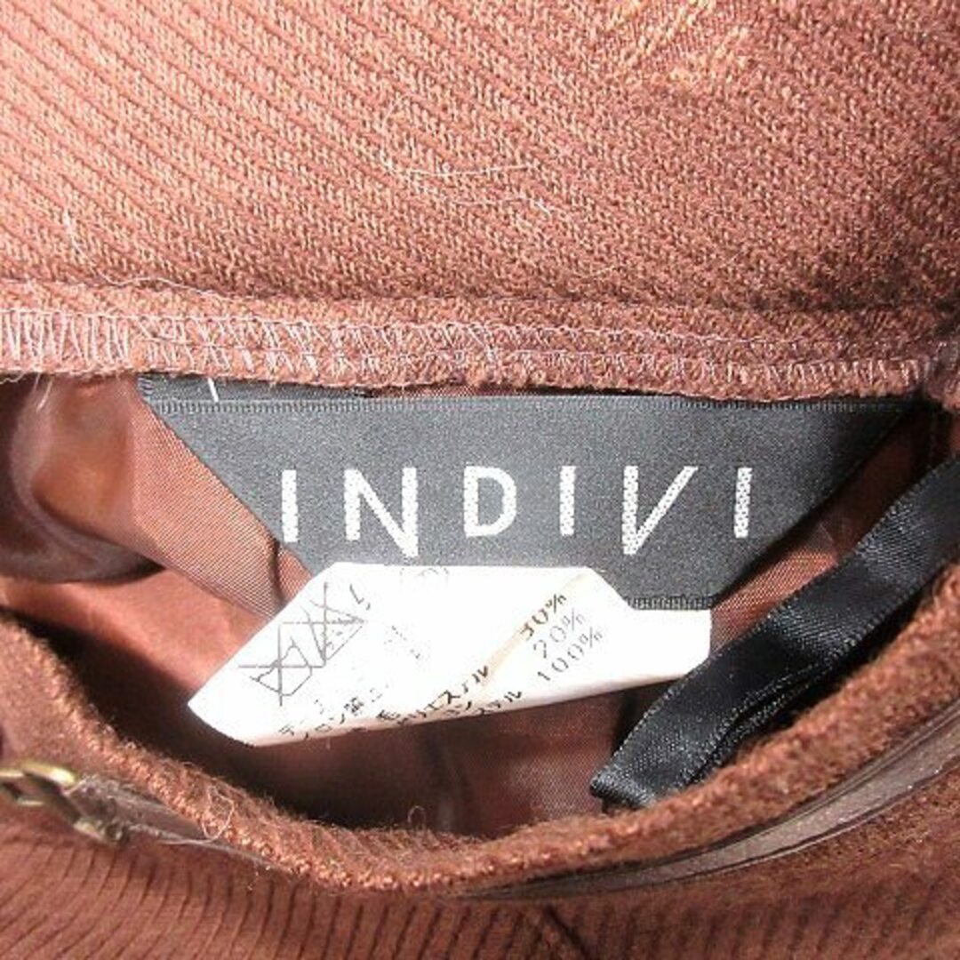 INDIVI(インディヴィ)のインディヴィ タイトスカート ミモレ ロング 総柄 38 茶 ブラウン /AU レディースのスカート(ロングスカート)の商品写真