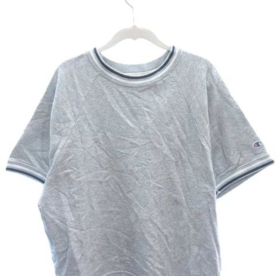 Champion(チャンピオン)のチャンピオン Tシャツ 五分袖 スウェット 裏起毛 ライン L グレー メンズのトップス(その他)の商品写真