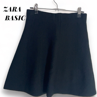 ザラ(ZARA)のザラ ベーシック ニットスカート ショート丈 XS ブラック 黒(ミニスカート)