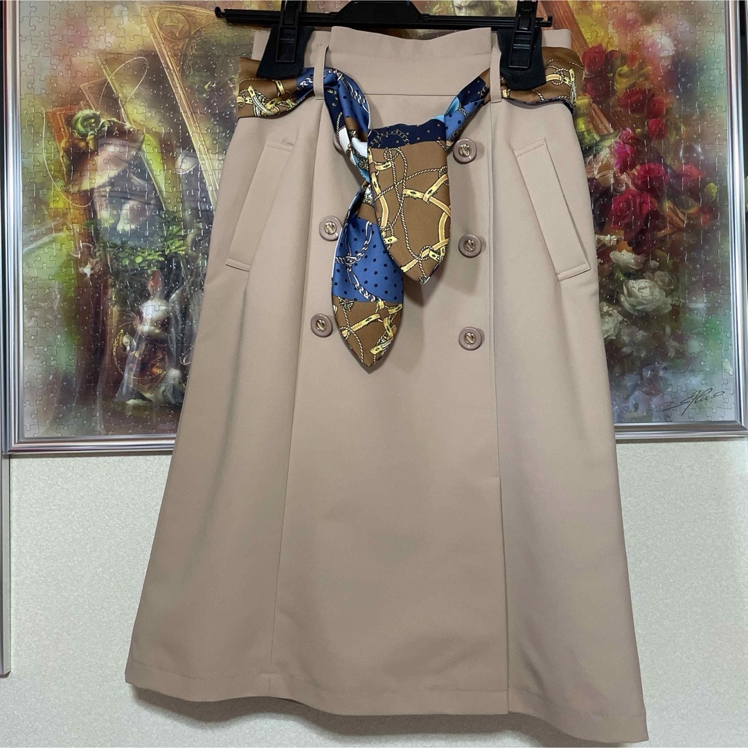 JUSGLITTY - JUSGLITTY スカーフベルト付きトレンチスカート 新品タグ JUSGLITTY - JUSGLITTY スカーフベルト付きトレンチスカート 新品タグ