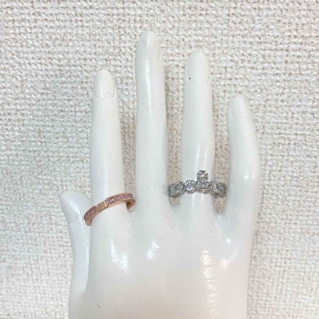 Vivienne Westwood(ヴィヴィアンウエストウッド)のヴィヴィアン　コンビリング　シルバー×ピンクゴールド レディースのアクセサリー(リング(指輪))の商品写真