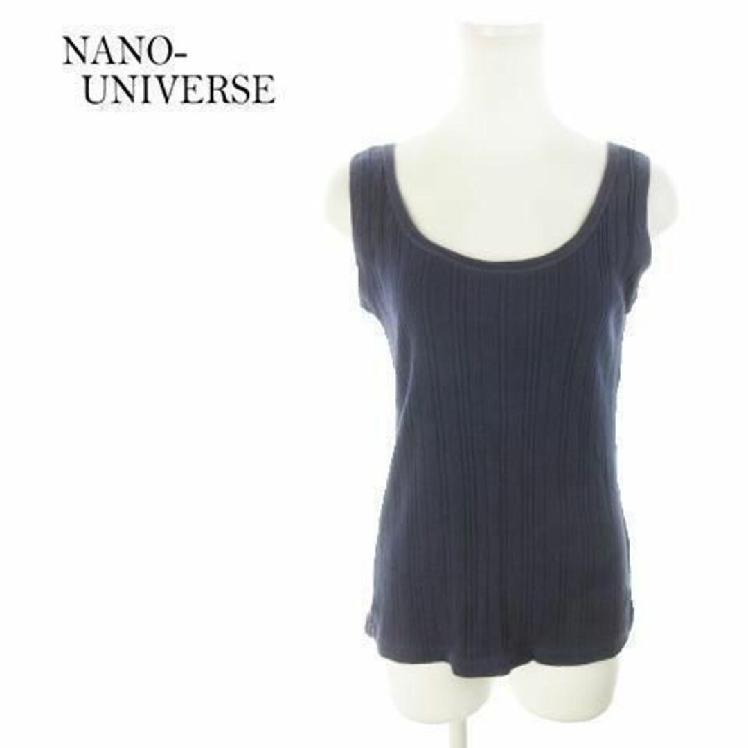 nano・universe(ナノユニバース)のナノユニバース ノースリーブカットソー リブ F 紺 210524MN2A レディースのトップス(カットソー(半袖/袖なし))の商品写真