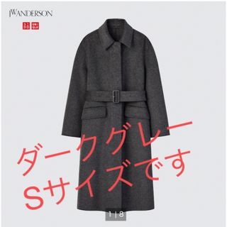 ユニクロ(UNIQLO)の送料込＊ユニクロ×JWanderaon＊ダブルフェイスコート（グレーS(ロングコート)