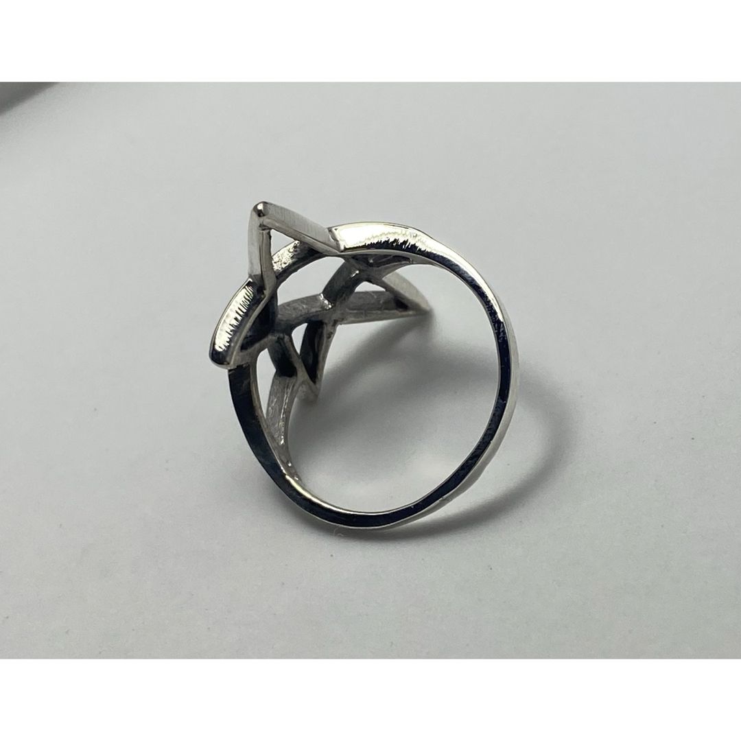 星　五芒星　シルバー925リング シグネット　キラキラギフト　銀　指輪　RF9c メンズのアクセサリー(リング(指輪))の商品写真