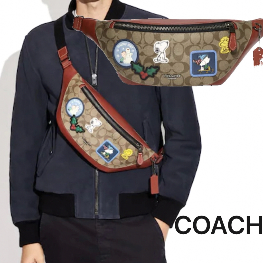 調節可能なストラップCOACH コーチ　スヌーピー　ボディバック　ウエストポーチ