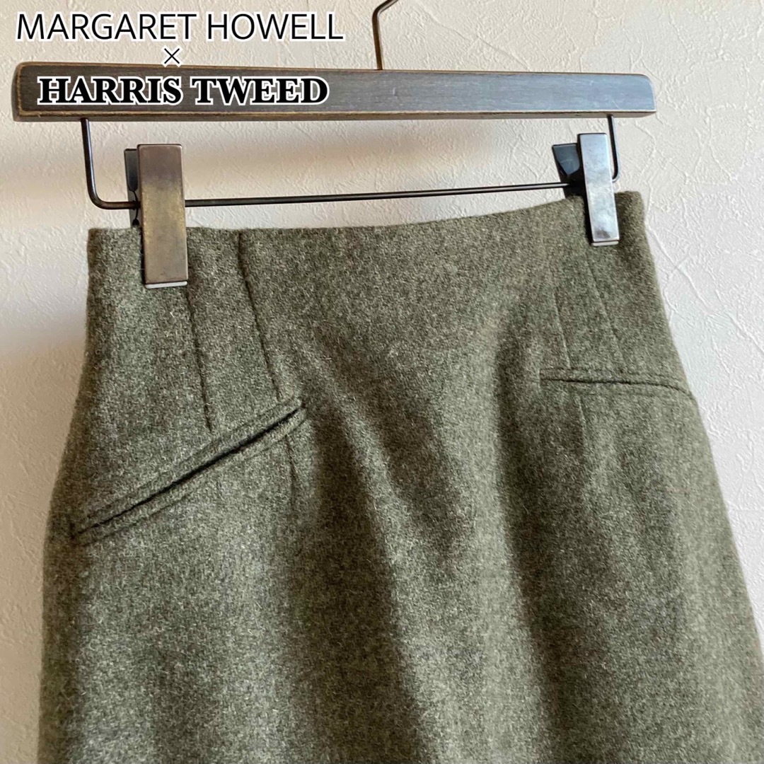 MARGARETHOWELLマーガレットハウエル　ウールツイードタックスカート