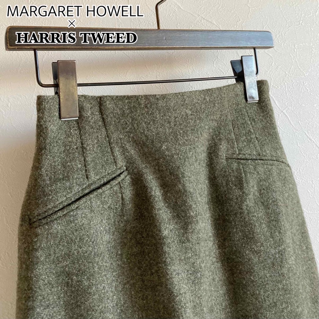 MARGARET HOWELL(マーガレットハウエル)のOLD マーガレットハウエル ハリスツイード ウール ツイード スカート Ⅱ レディースのスカート(ひざ丈スカート)の商品写真