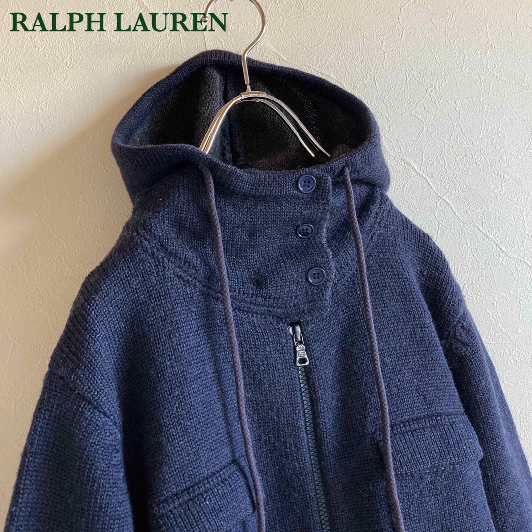 Ralph Lauren(ラルフローレン)のポロジーンズ ラルフローレン ミリタリー ニット パーカー ニットブルゾン レディースのトップス(ニット/セーター)の商品写真