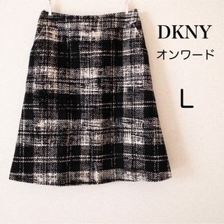 ダナキャランニューヨーク(DKNY)の【美品】DKNY スカート オンワード 秋冬 M キレイめ チェック ひざ丈(ひざ丈スカート)