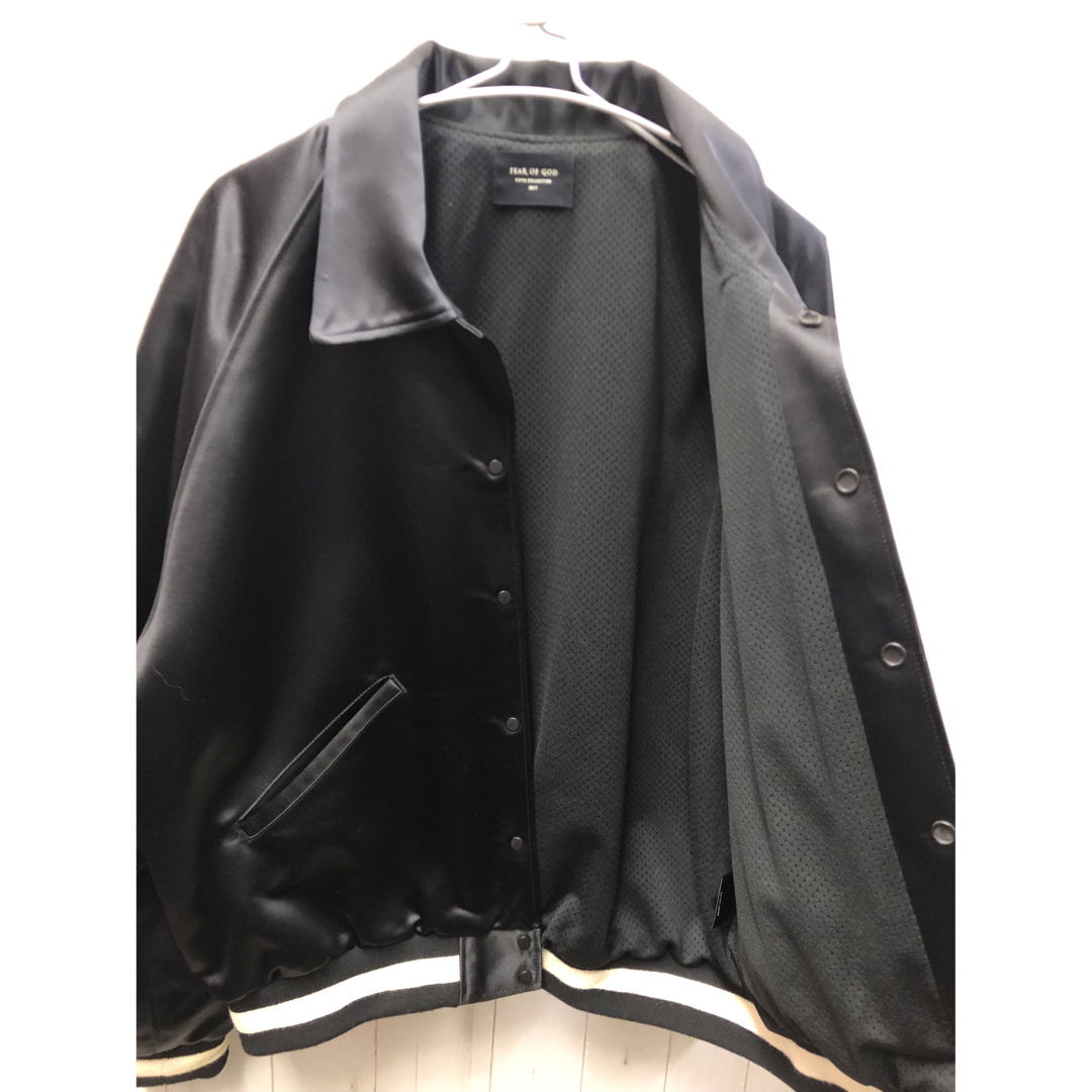 FEAR OF GOD 5th サテンベースボールコーチジャケット 黒 FEAR OF GOD 5th サテンベースボールコーチジャケット 黒