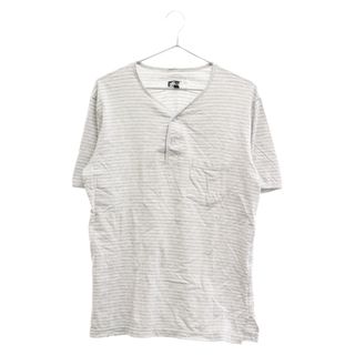 エンジニアードガーメンツ(Engineered Garments)のEngineered Garments エンジニアド ガーメンツ ヘンリーネック ボーダー柄 半袖Tシャツ カットソー グレー(Tシャツ/カットソー(半袖/袖なし))