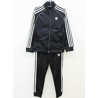 adidas - 【春物 新入荷!】▼アディダス/adidas▼130cm  ジャージ上下セット/トラックスーツ 黒×白 【中古】子供服 キッズ kids ジュニア 男の子 春秋冬 tops 402042