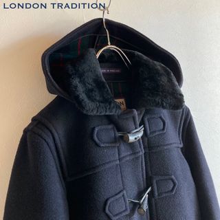 ロンドントラディション(LONDON TRADITION)の英国製 ロンドントラディション エコファー襟 2way メルトン ダッフルコート(ダッフルコート)