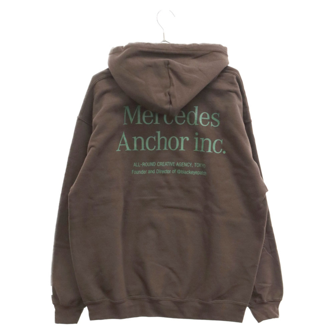 Mercedes Anchor Inc. メルセデスアンカーインク Hoodie Sweat ロゴプリント プルオーバーパーカー スウェットフーディー ブラウン メンズのトップス(パーカー)の商品写真