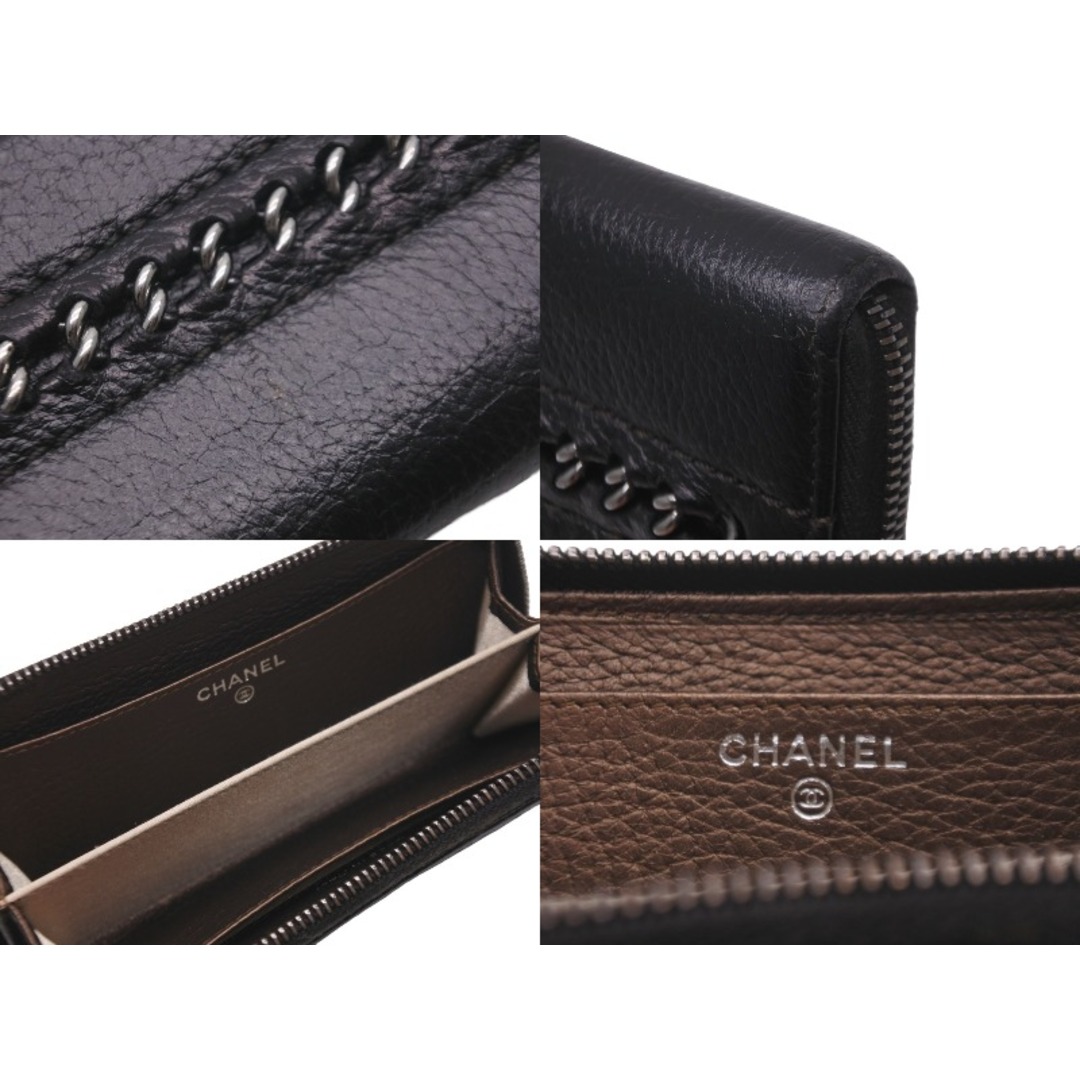 CHANEL(シャネル)の極美品 CHANEL シャネル カードケース ココマーク ワイルドステッチ 10番台 レザー ブラック シルバー金具 中古 59879 レディースのファッション小物(パスケース/IDカードホルダー)の商品写真