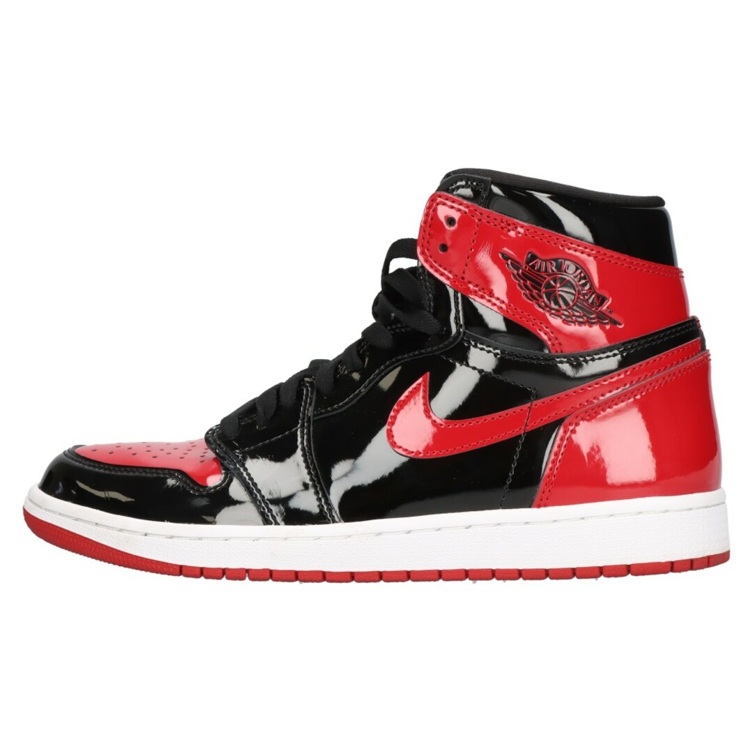 NIKE ナイキ AIR JORDAN 1 RETRO HIGH OG BRED PATENT 555088-063 エアジョーダン1レトロハイ ブレッド パテント ハイカットスニーカー US9.5/27.5cm ブラック/レッド