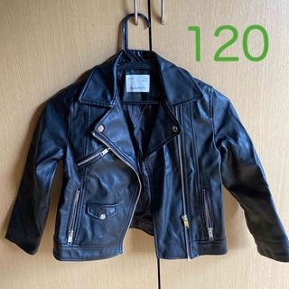 ザラキッズ(ZARA KIDS)のZARA ライダース　ジャケット　120 ブラック　キッズ(ジャケット/上着)