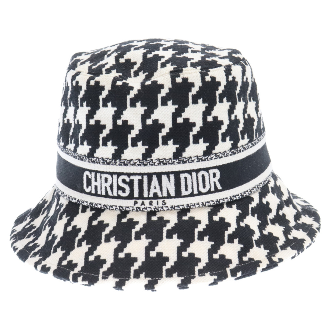 Christian Dior(クリスチャンディオール)のChristian Dior クリスチャンディオール 千鳥柄 バケット ハット 帽子 ブラック/ホワイト 21PDP923X135 メンズの帽子(ハット)の商品写真