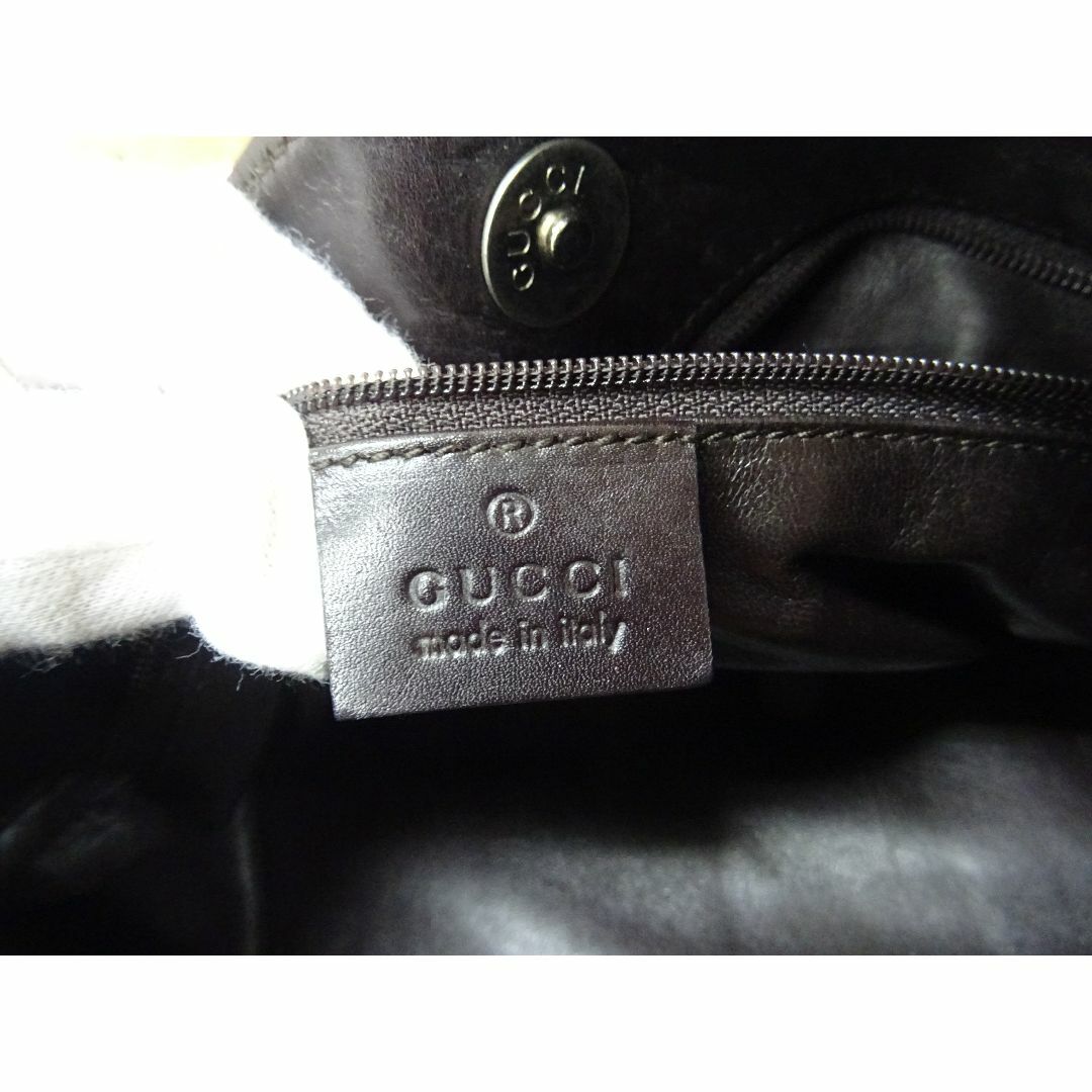 Gucci(グッチ)のK博ニ026/ GUCCI グッチ レザー ハンドバッグ ブラック レディースのバッグ(ハンドバッグ)の商品写真