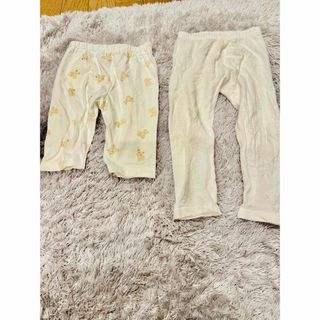 800円95cmクマさん柄＆白無地パンツ2着セット(パンツ/スパッツ)