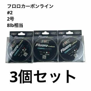 FTK フロロカーボンライン 100m巻 2号 8lb 3個セット フィッシング(釣り糸/ライン)