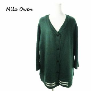 ミラオーウェン(Mila Owen)のMila Owen ロングカーディガン 長袖 F 緑 210629MN1A(カーディガン)