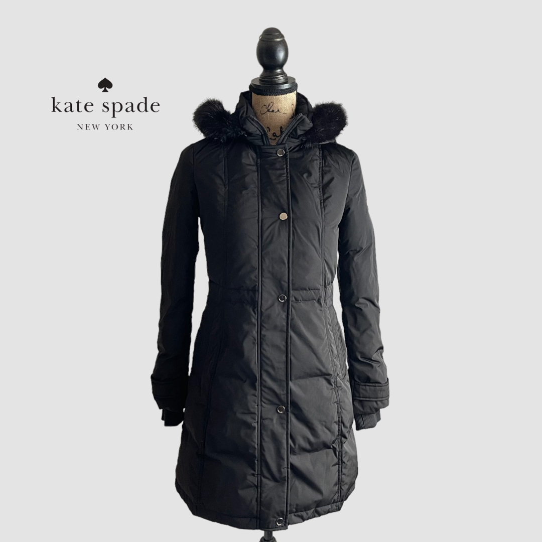 kate spade new york(ケイトスペードニューヨーク)のKate spade NEWYORK ダウンコート ブラック レディース レディースのジャケット/アウター(ダウンコート)の商品写真