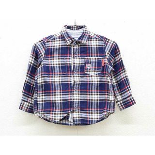 ミキハウス(mikihouse)の【春物 新入荷!】▼ミキハウス/MIKIHOUSE ▼90cm リバーシブルシャツ 紺×赤×白＆青×白  【中古】子供服 キッズ kids ベビー服 baby  男の子 春秋冬 tops 402042(シャツ/カットソー)