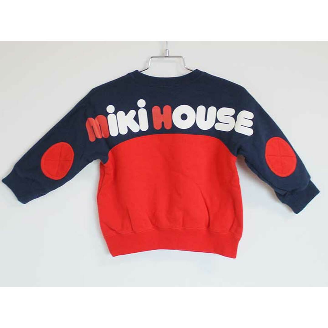 mikihouse(ミキハウス)の【春物 新入荷!】〓ミキハウス/mikihouse〓90cm トレーナー/スウェット/スエット ネイビー×レッド【中古】 子供服 キッズ kids ベビー服 baby 男の子 女の子 春秋冬 tops 402042 キッズ/ベビー/マタニティのベビー服(~85cm)(その他)の商品写真