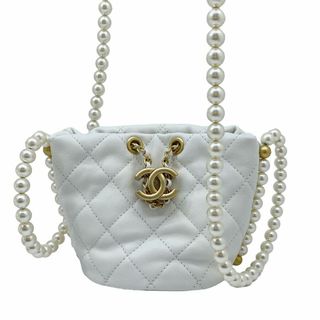 シャネル(CHANEL)のCHANEL シャネル パールチェーン ミニショルダーバッグ ホワイト　白　AS2529　31***レディース ショルダーバッグ　バッグ　肩掛け　カバン　レザーバッグ　レザー　G金具　(ショルダーバッグ)