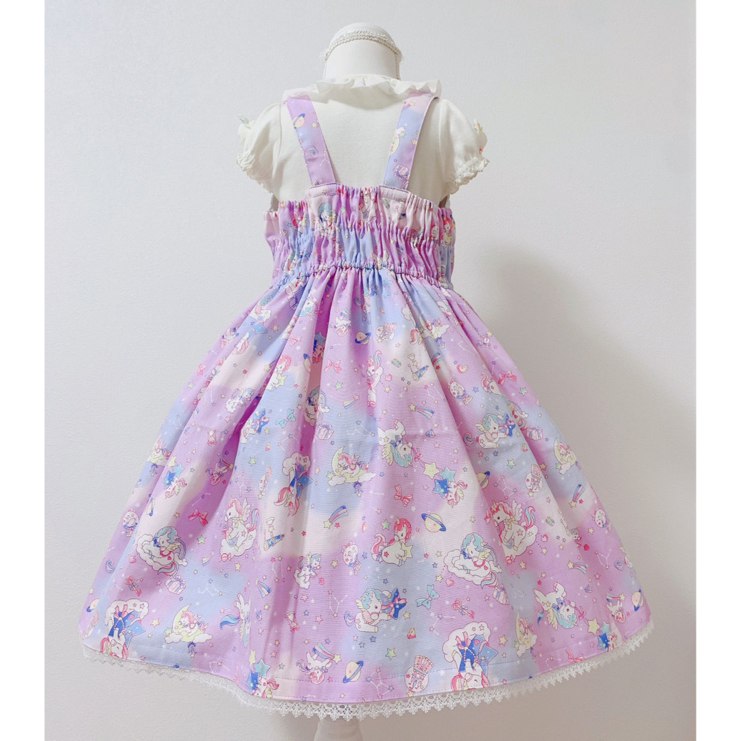 ハンドメイドワンピース　120㎝　ユニコーン キッズ/ベビー/マタニティのキッズ服女の子用(90cm~)(ワンピース)の商品写真