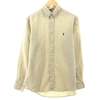 ラルフローレン(Ralph Lauren)の古着 ラルフローレン Ralph Lauren CUSTOM FIT 長袖 リネン ボタンダウンシャツ メンズM /eaa385033(シャツ)