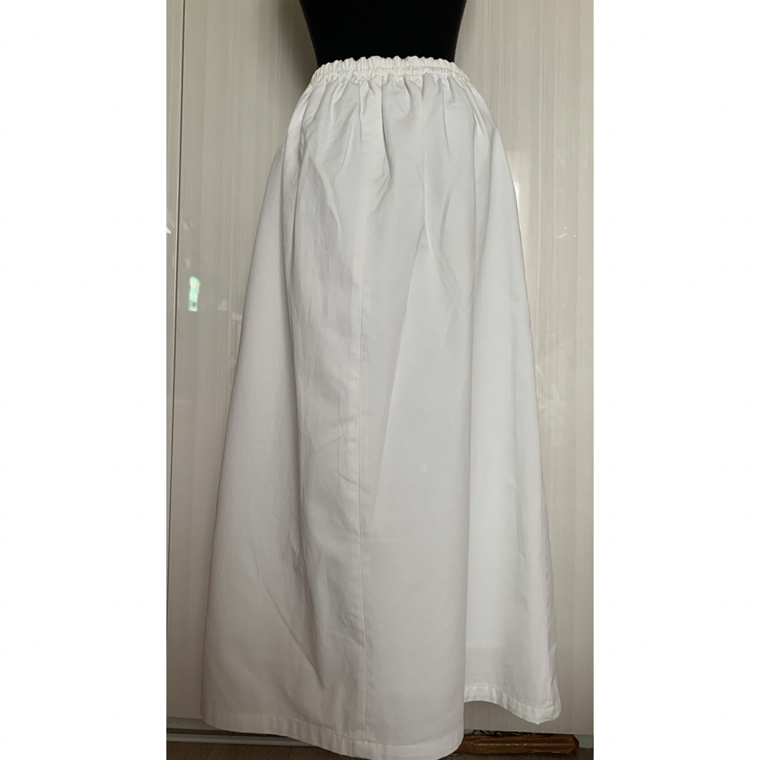 BACK NUMBER(バックナンバー)のデニム ロングスカート ホワイト レディースのスカート(ロングスカート)の商品写真
