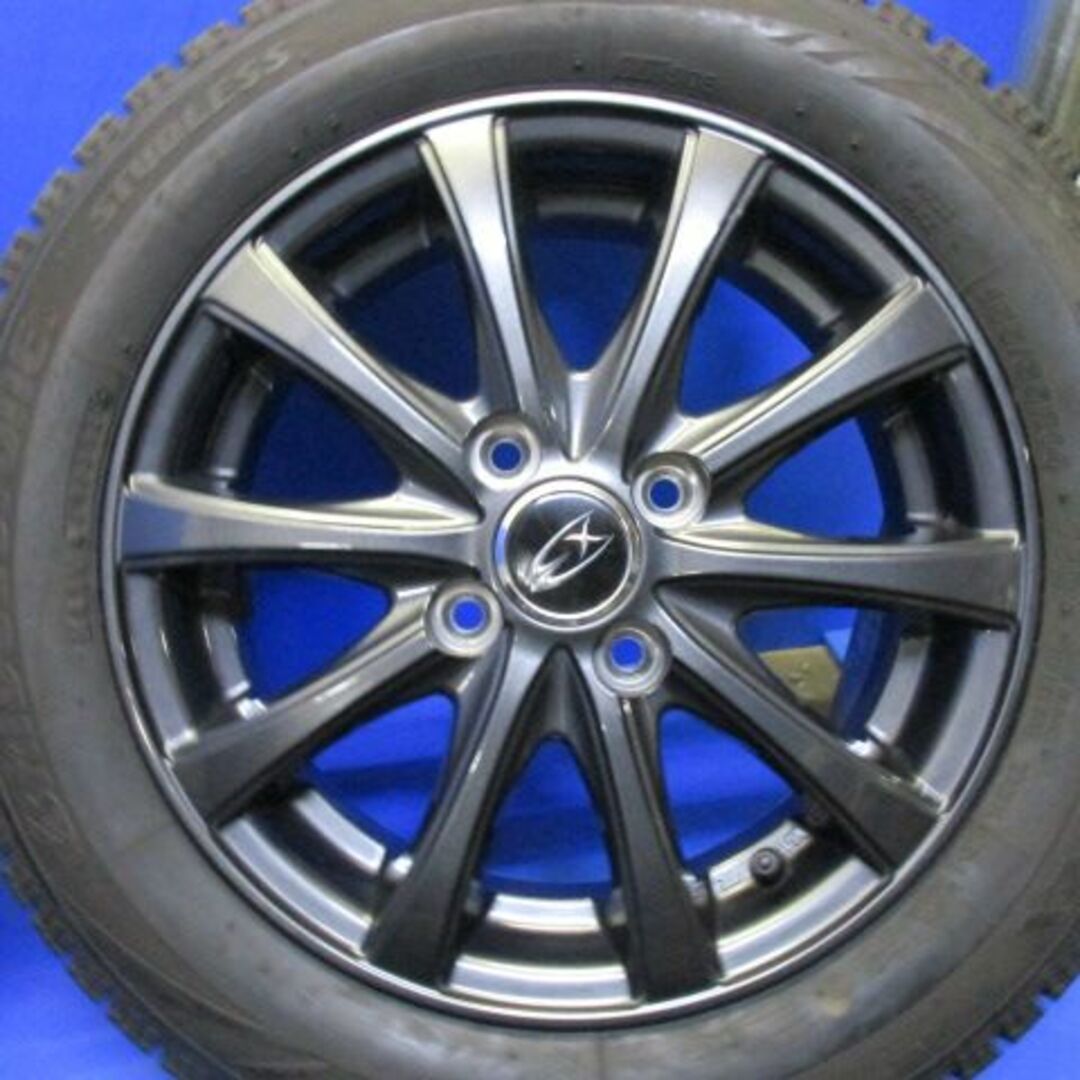 BRIDGESTONE(ブリヂストン)の店）EX14インチ+　155/65R14　スタッドレス　ムーヴ　ワゴンR　ミラ 自動車/バイクの自動車(タイヤ・ホイールセット)の商品写真