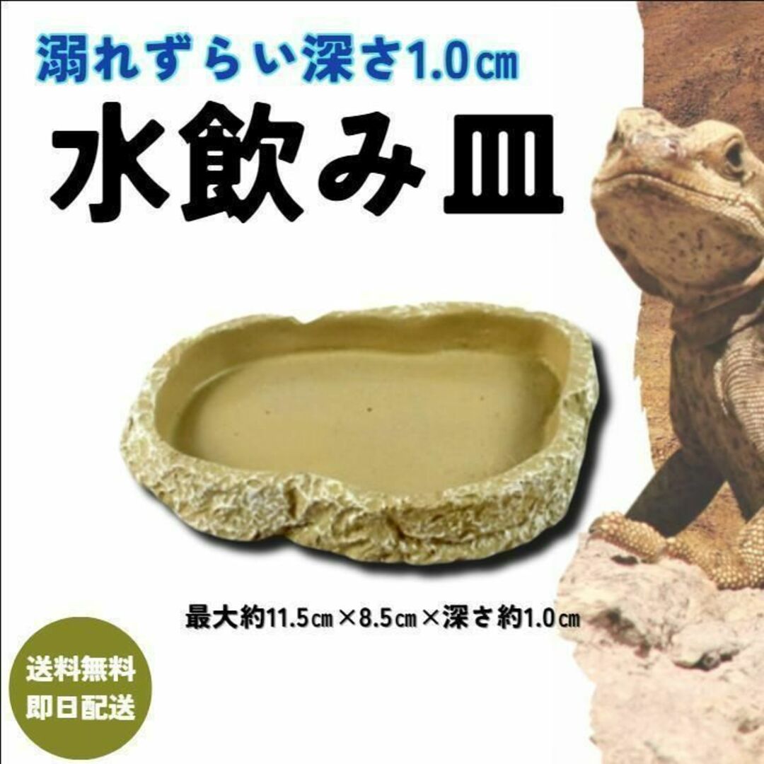 爬虫類餌やり／水やり ディッシュ 自然な岩 樹脂製 レオパフトアゴトカゲ ヘビ その他のペット用品(爬虫類/両生類用品)の商品写真