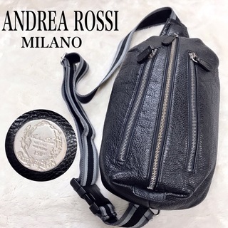 アンドレアロッシ(Andrea Rossi)の美品 ANDREA ROSSI オールレザー ボディバッグ ロゴ金具 ショルダー(ボディーバッグ)