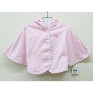 ミキハウス(mikihouse)の【春物 新入荷!】新品 未使用品◇ミキハウス/MIKIHOUSE◇70-90cm マント/ポンチョ/ケープ ピンク＆白×ピンク系 リバーシブル 子供服 キッズ kids ベビー服 baby 女の子 春秋 otr 402042(その他)