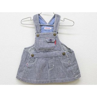 ミキハウス(mikihouse)の【春物 新入荷!】◇ミキハウス/MIKIHOUSE◇70-80cm ジャンパースカート/ワンピース インディゴ×白【中古】子供服 キッズ kids ベビー服 baby 女の子 春夏 onepi 402042(スカート)