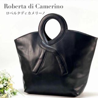 ロベルタディカメリーノ(ROBERTA DI CAMERINO)のロベルタディカメリーノ ハンドバッグ トートバッグ Rモチーフ レザー ブラック(トートバッグ)