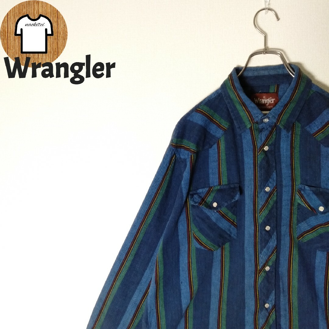 Wrangler(ラングラー)の【Wrangler ウエスタンシャツ XL ダークカラー 海外古着 A653 メンズのトップス(シャツ)の商品写真