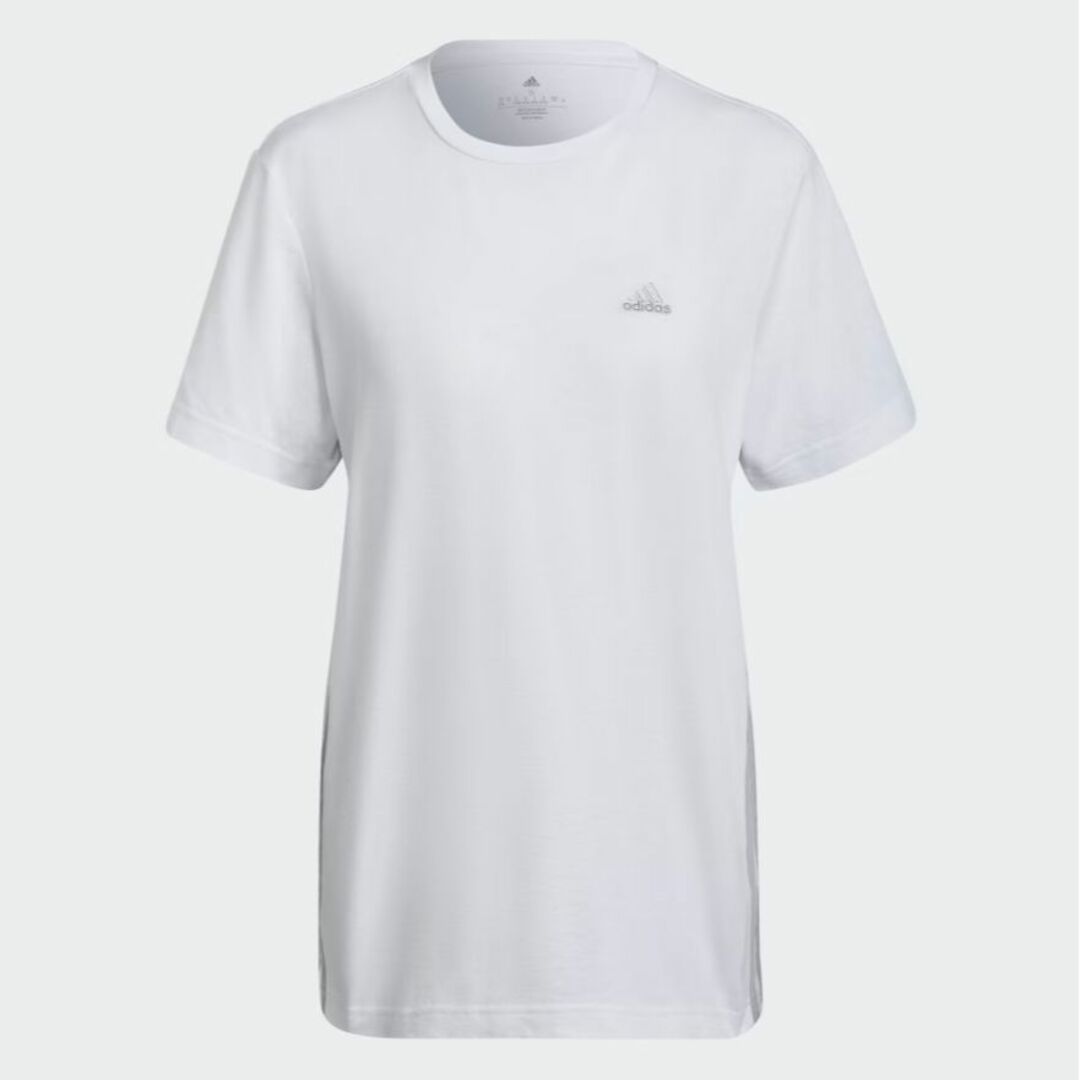 adidas(アディダス)の新品 XL ★ adidas アディダス 半袖 Tシャツ ホワイト 3ストライプ レディースのトップス(Tシャツ(半袖/袖なし))の商品写真