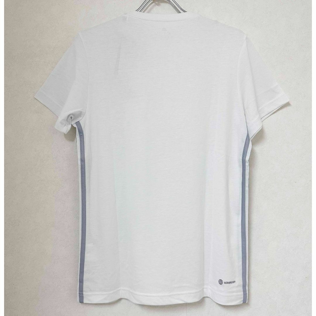 adidas(アディダス)の新品 XL ★ adidas アディダス 半袖 Tシャツ ホワイト 3ストライプ レディースのトップス(Tシャツ(半袖/袖なし))の商品写真