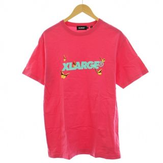 エクストララージ X-LARGE Tシャツ カットソー 半袖 プリント ピンク(Tシャツ/カットソー(半袖/袖なし))